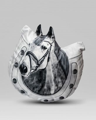 Poduszka Lile Horses - Głowa konia rasy Holsztyńskiej w podkowie