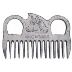 101B LEO Aluminium mane comb with horse head