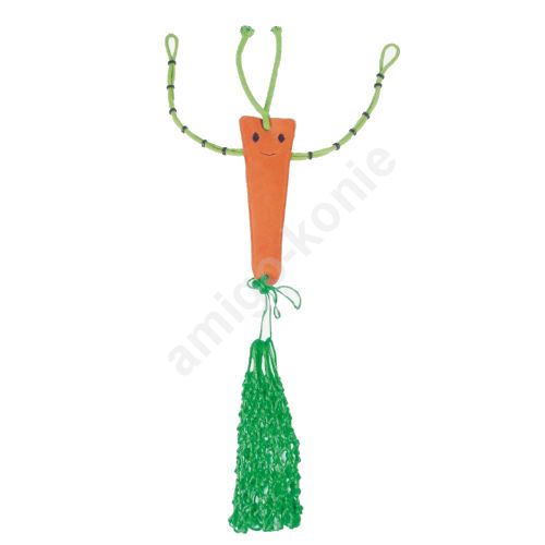 Zabawka do boksu z siatką na siano QHP / 5376 - kształt marchewka - carrot.