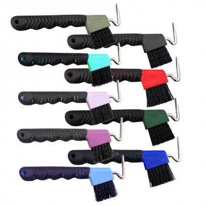 106B Hoof pick brush with rubber handle