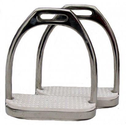 12C STALLION Stainless steel stirrups with white rubber threads