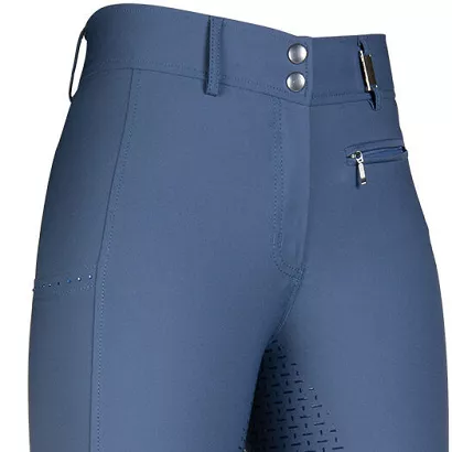 Bryczesy damskie HKM Lea z pełnym silikonowym lejem, smokey blue / 12975
