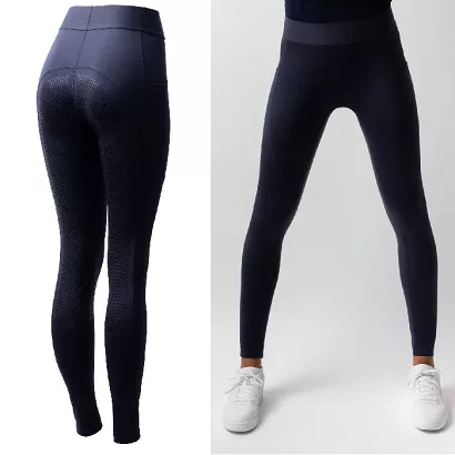 Bryczesy - Legginsy jeździeckie damskie HORZE Maia, pełny silikonowy lej, Overture / XU5M5