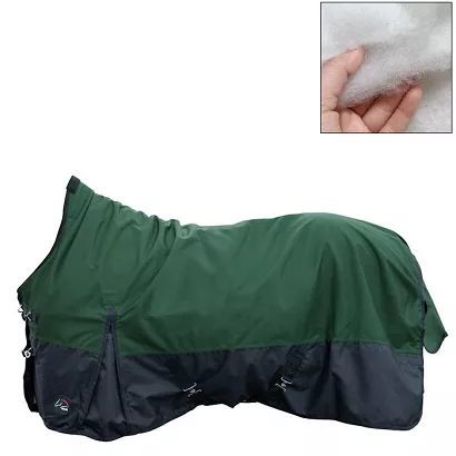 Derka padokowa przeciwdeszczowa Highneck  HKM Glasgow, ocieplenie 100g, 1200D Deep Green-Black / 14994