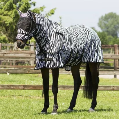 Derka siatkowa QHP Anti-Fly Zebra, z kapturem i maską / 6013