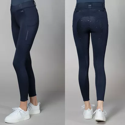 Bryczesy - leginsy damskie, ocieplane SCHOCKEMÖHLE Dorina pełny silikonowy lej Dark Navy / 2171-00079