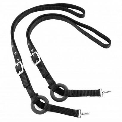 Nylon side reins MUSTANG with rubber rings / 1712 
