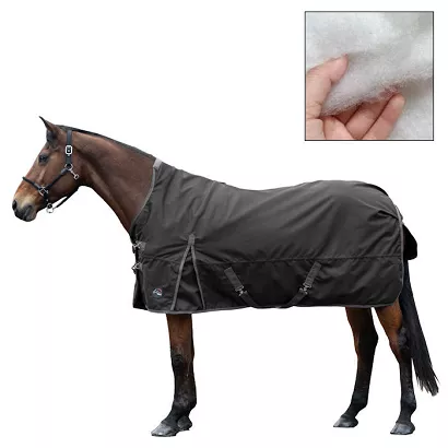 Derka padokowa przeciwdeszczowa Highneck  HKM Glasgow, ocieplenie 100g, 1200D Black / 14994