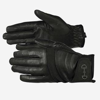 HORZE Rękawiczki jeździeckie Leather Mesh Gloves  - Kolekcja Wiosna 2019 / 31697 - czarne