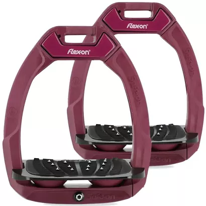 FLEX-ON Stirrups SAFE-ON inclined ULTRA grip, Plum Caspia