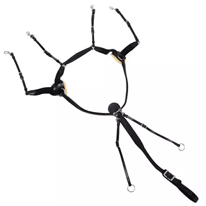 Napierśnik skokowy pięciopunktowy DAW-MAG  z wytokiem ,skórzano-elastyczny,   / 13051