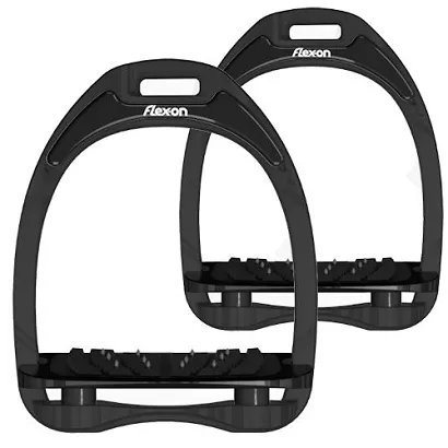 FLEX-ON Aluminium stirrups inclinet ULTRA GRIP black