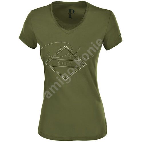 T-shirt  PIKEUR YVA - damska, jeździecka koszulka bawełniana / 523200 olive tree