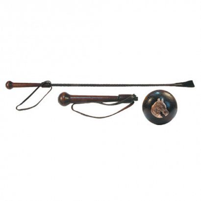 PRZYBYLSKI Leather whip with wooden handle