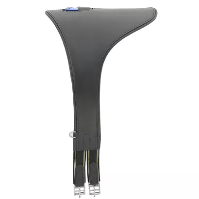 Popręg skokowy skórzany  DAW-MAG z fartuchem i karabinkiem / 11071