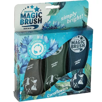 Komplet szczotek MAGIC BRUSH CornFlowers, do pielęgnacji koni /  3230523