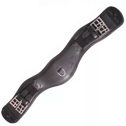 Popręg ujeżdżeniowy DAW-MAG skórzany, asymetryczny, z gumami / 11011